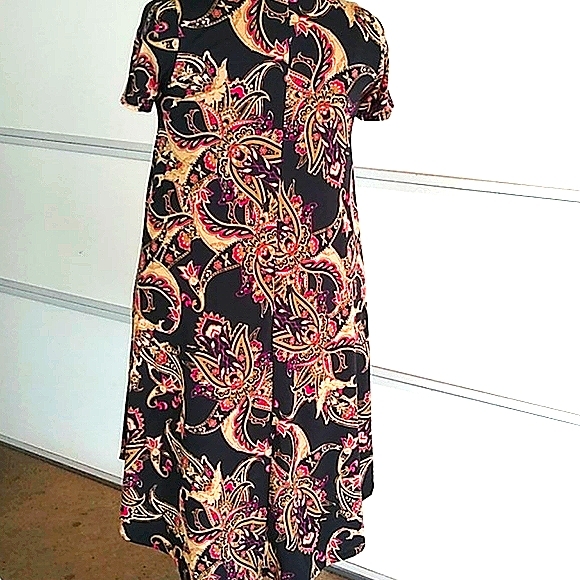 LulaRoe dress, XXS, can fit a small, black multi Colorful - Picture 2 of 4